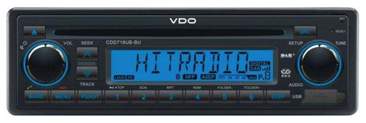 VDO Volt Bluetooth & DAB Radio PKW Auto, RDS & DAB Tuner, CD, MP, WMA, USB, V CDDUB-BU